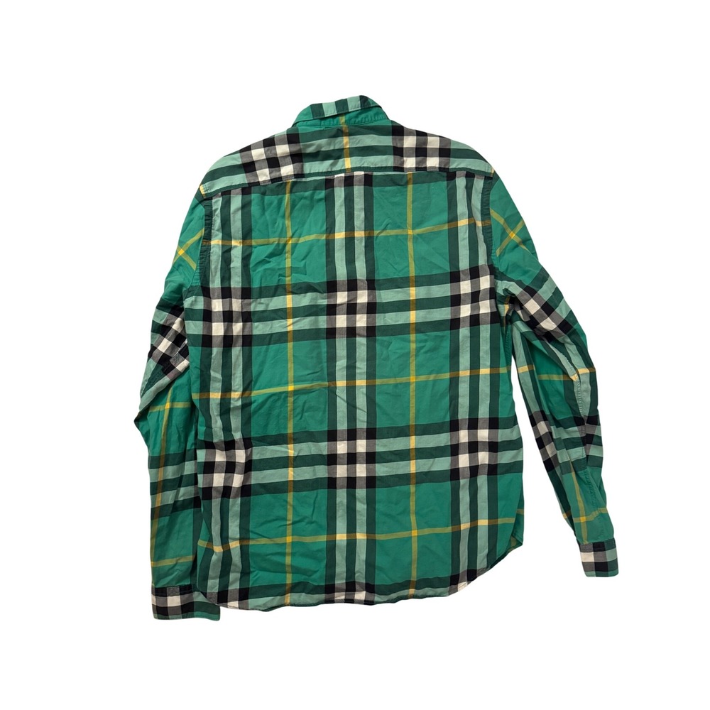 Burberry Men's Green Nova Check Long Sleeve Button Down Shirt Size L - Picture 3 of 9